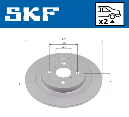 Bremsscheibe Hinterachse SKF VKBD 90260 S2 Bild Bremsscheibe Hinterachse SKF VKBD 90260 S2