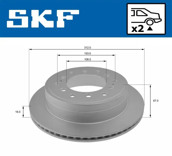 Bremsscheibe Hinterachse SKF VKBD 90272 V2 Bild Bremsscheibe Hinterachse SKF VKBD 90272 V2