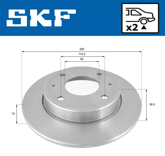 Bremsscheibe Hinterachse SKF VKBD 90285 S2 Bild Bremsscheibe Hinterachse SKF VKBD 90285 S2