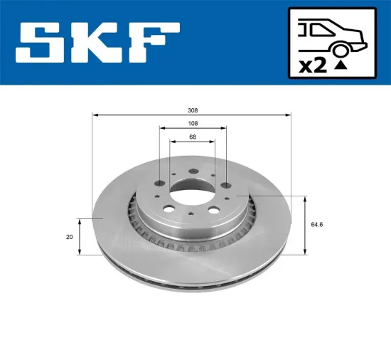 Bremsscheibe SKF VKBD 90296 V2 Bild Bremsscheibe SKF VKBD 90296 V2