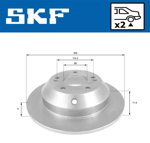 Bremsscheibe Hinterachse SKF VKBD 90329 S2 Bild Bremsscheibe Hinterachse SKF VKBD 90329 S2