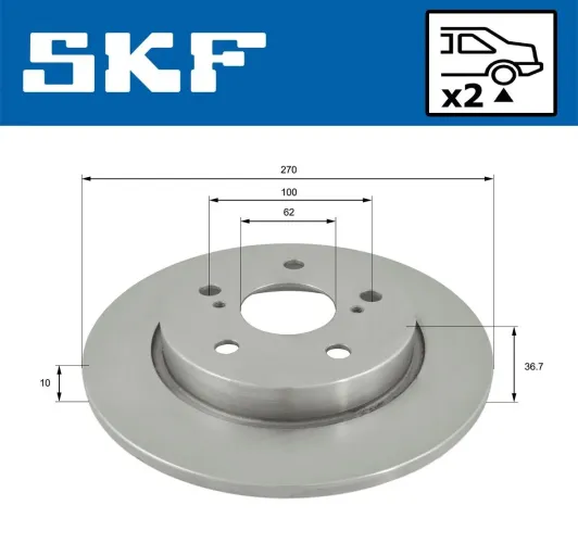 Bremsscheibe Hinterachse SKF VKBD 90330 S2 Bild Bremsscheibe Hinterachse SKF VKBD 90330 S2