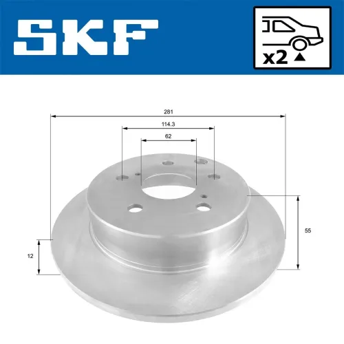Bremsscheibe Hinterachse SKF VKBD 90368 S2 Bild Bremsscheibe Hinterachse SKF VKBD 90368 S2