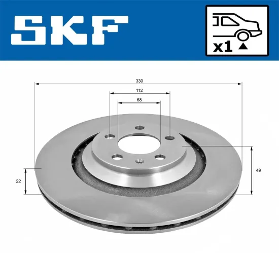 Bremsscheibe SKF VKBD 90371 V1 Bild Bremsscheibe SKF VKBD 90371 V1