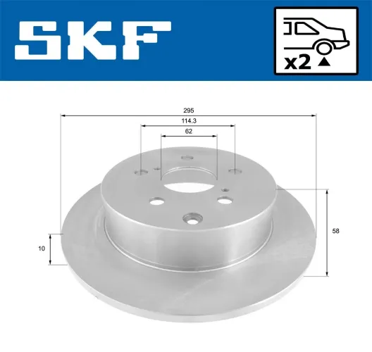 Bremsscheibe Hinterachse SKF VKBD 90380 S2 Bild Bremsscheibe Hinterachse SKF VKBD 90380 S2