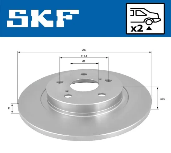 Bremsscheibe Hinterachse SKF VKBD 90395 S2 Bild Bremsscheibe Hinterachse SKF VKBD 90395 S2