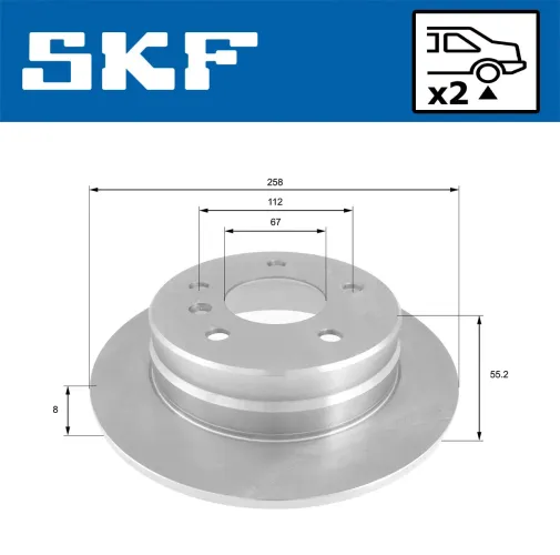 Bremsscheibe Hinterachse SKF VKBD 90402 S2 Bild Bremsscheibe Hinterachse SKF VKBD 90402 S2