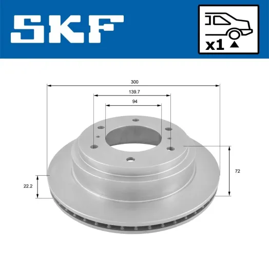 Bremsscheibe Hinterachse SKF VKBD 90416 V1 Bild Bremsscheibe Hinterachse SKF VKBD 90416 V1