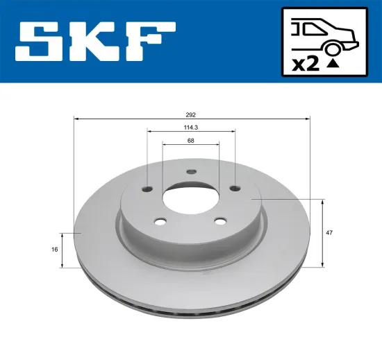 Bremsscheibe SKF VKBD 90424 V2 Bild Bremsscheibe SKF VKBD 90424 V2