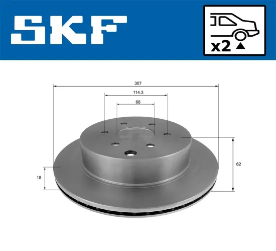 Bremsscheibe Hinterachse SKF VKBD 90426 V2 Bild Bremsscheibe Hinterachse SKF VKBD 90426 V2