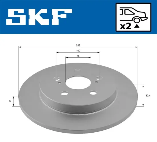 Bremsscheibe Hinterachse SKF VKBD 90435 S2 Bild Bremsscheibe Hinterachse SKF VKBD 90435 S2