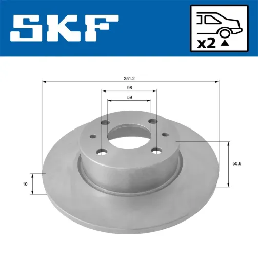 Bremsscheibe SKF VKBD 90438 S2 Bild Bremsscheibe SKF VKBD 90438 S2