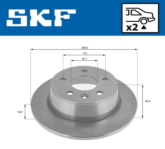 Bremsscheibe SKF VKBD 90454 S2 Bild Bremsscheibe SKF VKBD 90454 S2