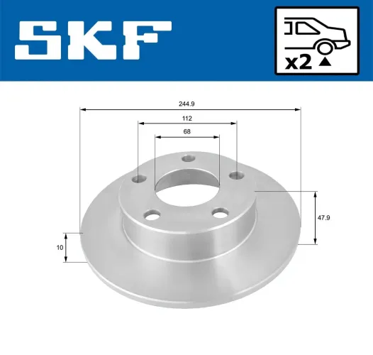 Bremsscheibe SKF VKBD 90458 S2 Bild Bremsscheibe SKF VKBD 90458 S2