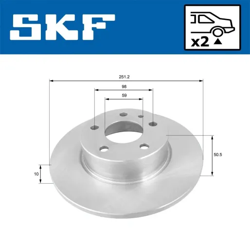 Bremsscheibe Hinterachse SKF VKBD 90501 S2 Bild Bremsscheibe Hinterachse SKF VKBD 90501 S2