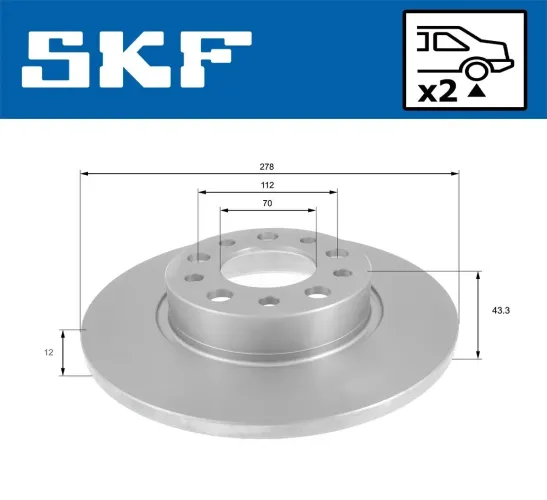 Bremsscheibe SKF VKBD 90505 S2 Bild Bremsscheibe SKF VKBD 90505 S2