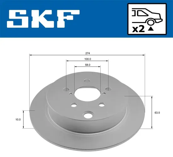 Bremsscheibe Hinterachse SKF VKBD 90508 S2 Bild Bremsscheibe Hinterachse SKF VKBD 90508 S2