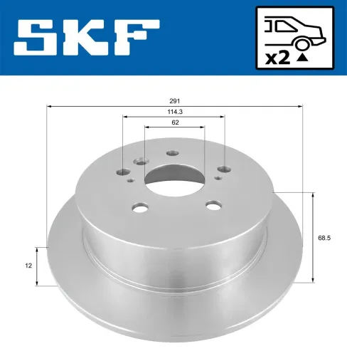 Bremsscheibe Hinterachse SKF VKBD 90513 S2 Bild Bremsscheibe Hinterachse SKF VKBD 90513 S2