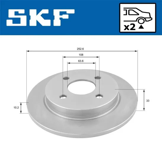 Bremsscheibe SKF VKBD 90520 S2 Bild Bremsscheibe SKF VKBD 90520 S2