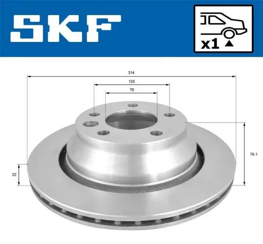 Bremsscheibe Hinterachse SKF VKBD 90539 V1 Bild Bremsscheibe Hinterachse SKF VKBD 90539 V1