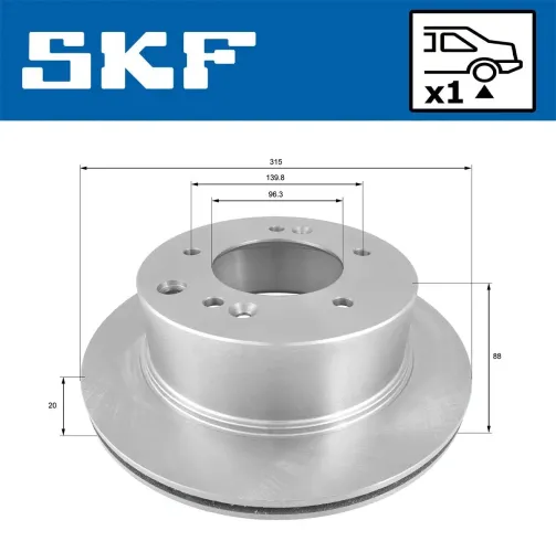 Bremsscheibe SKF VKBD 90545 V1 Bild Bremsscheibe SKF VKBD 90545 V1