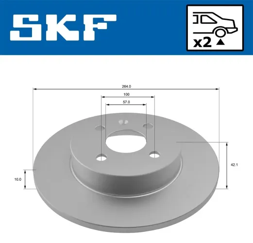 Bremsscheibe SKF VKBD 90575 S2 Bild Bremsscheibe SKF VKBD 90575 S2