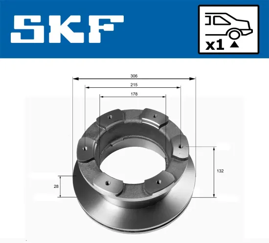 Bremsscheibe Hinterachse SKF VKBD 90615 V1 Bild Bremsscheibe Hinterachse SKF VKBD 90615 V1