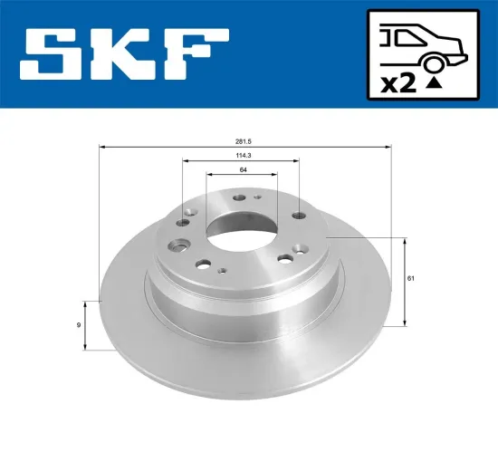 Bremsscheibe Hinterachse SKF VKBD 90621 S2 Bild Bremsscheibe Hinterachse SKF VKBD 90621 S2