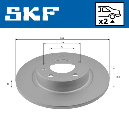 Bremsscheibe Hinterachse SKF VKBD 90624 S2 Bild Bremsscheibe Hinterachse SKF VKBD 90624 S2