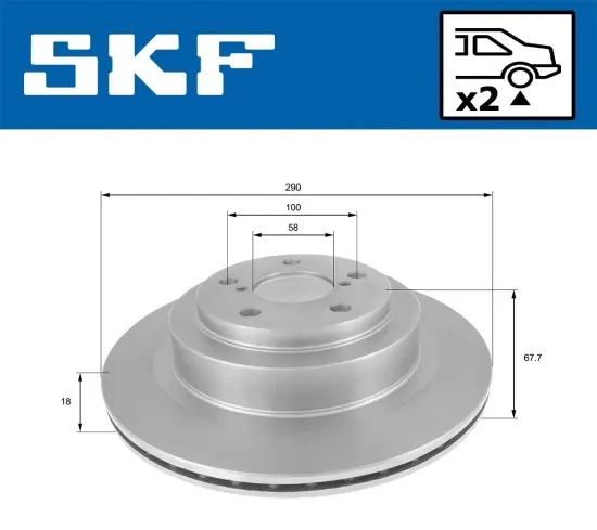 Bremsscheibe Hinterachse SKF VKBD 90634 V2 Bild Bremsscheibe Hinterachse SKF VKBD 90634 V2