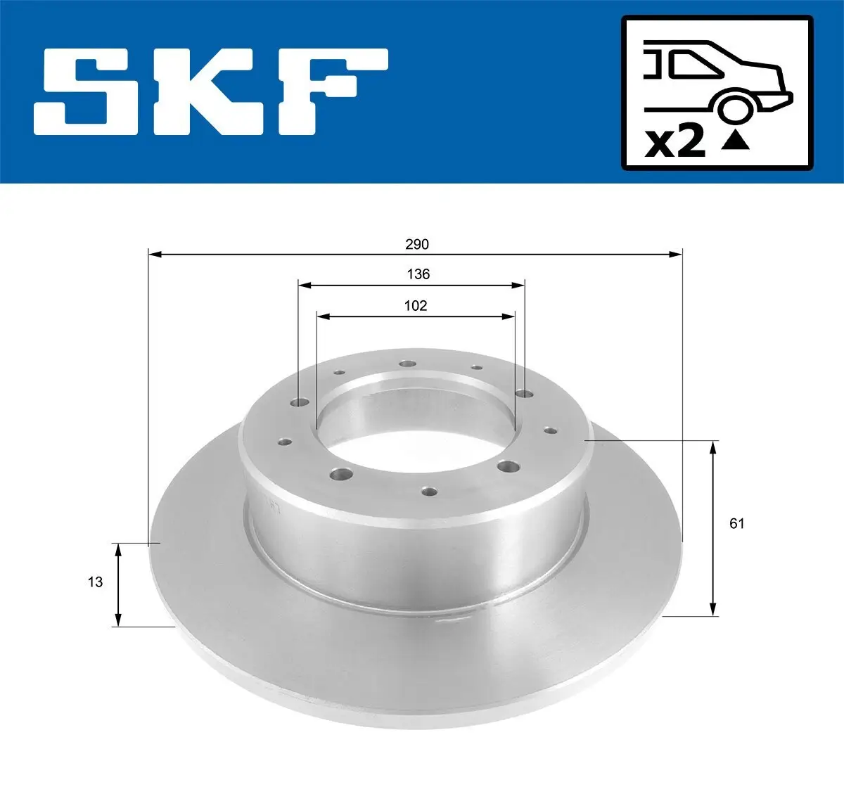 Bremsscheibe SKF VKBD 90642 S2 Bild Bremsscheibe SKF VKBD 90642 S2