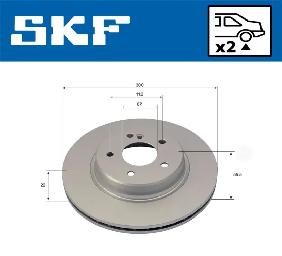 Bremsscheibe Hinterachse SKF VKBD 90648 V2 Bild Bremsscheibe Hinterachse SKF VKBD 90648 V2