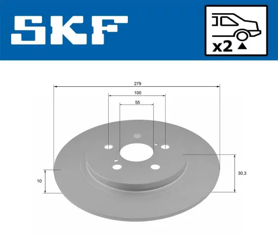 Bremsscheibe Hinterachse SKF VKBD 90670 S2 Bild Bremsscheibe Hinterachse SKF VKBD 90670 S2