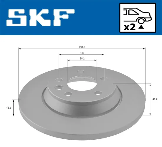 Bremsscheibe Hinterachse SKF VKBD 90673 S2 Bild Bremsscheibe Hinterachse SKF VKBD 90673 S2