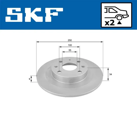 Bremsscheibe SKF VKBD 90705 S2 Bild Bremsscheibe SKF VKBD 90705 S2