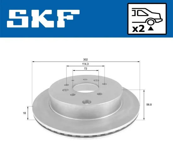Bremsscheibe Hinterachse SKF VKBD 90747 V2 Bild Bremsscheibe Hinterachse SKF VKBD 90747 V2