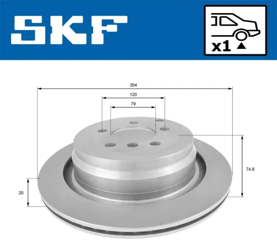 Bremsscheibe Hinterachse SKF VKBD 90761 V1 Bild Bremsscheibe Hinterachse SKF VKBD 90761 V1