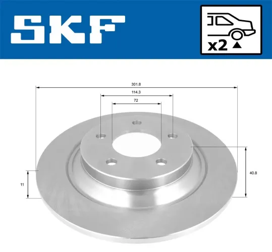 Bremsscheibe Hinterachse SKF VKBD 90777 S2 Bild Bremsscheibe Hinterachse SKF VKBD 90777 S2