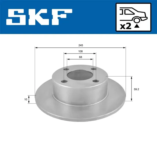 Bremsscheibe Hinterachse SKF VKBD 90815 S2 Bild Bremsscheibe Hinterachse SKF VKBD 90815 S2