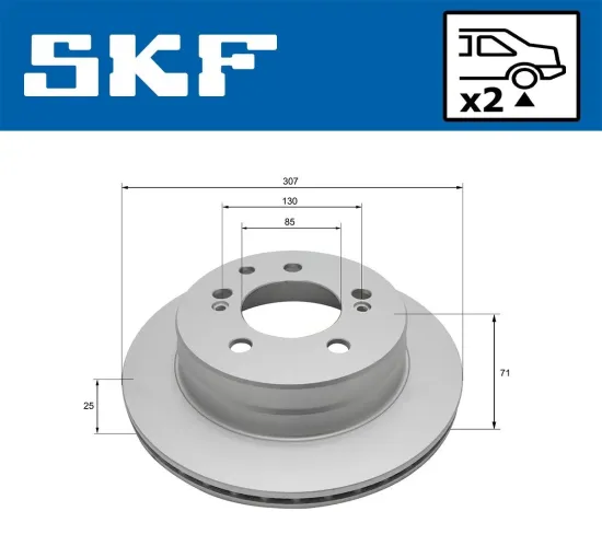 Bremsscheibe Hinterachse SKF VKBD 90826 V2 Bild Bremsscheibe Hinterachse SKF VKBD 90826 V2