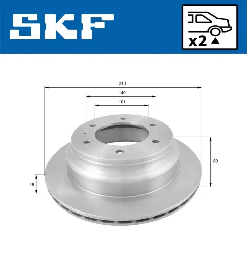 Bremsscheibe Hinterachse SKF VKBD 90850 V2 Bild Bremsscheibe Hinterachse SKF VKBD 90850 V2