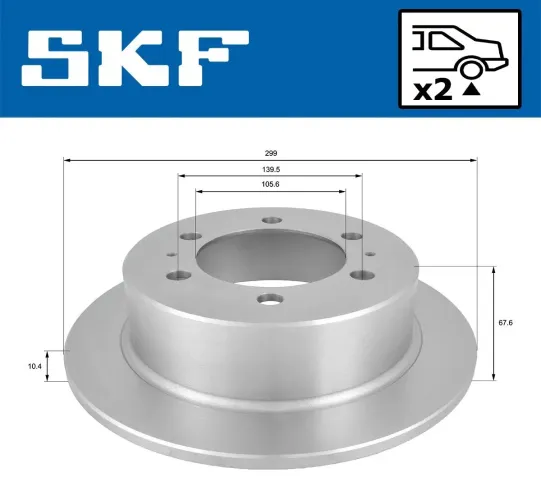 Bremsscheibe Hinterachse SKF VKBD 90851 S2 Bild Bremsscheibe Hinterachse SKF VKBD 90851 S2