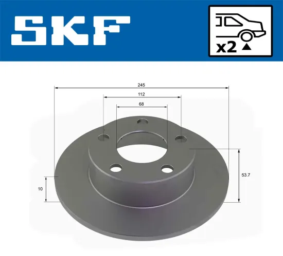 Bremsscheibe Hinterachse SKF VKBD 90883 S2 Bild Bremsscheibe Hinterachse SKF VKBD 90883 S2