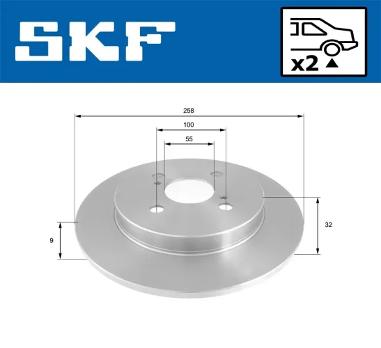 Bremsscheibe Hinterachse SKF VKBD 90903 S2 Bild Bremsscheibe Hinterachse SKF VKBD 90903 S2