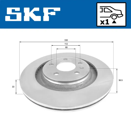 Bremsscheibe Hinterachse SKF VKBD 90919 V1 Bild Bremsscheibe Hinterachse SKF VKBD 90919 V1