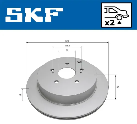 Bremsscheibe Hinterachse SKF VKBD 91059 V2 Bild Bremsscheibe Hinterachse SKF VKBD 91059 V2