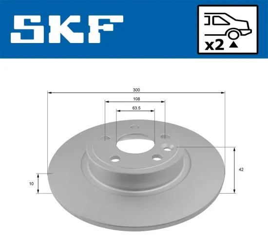 Bremsscheibe Hinterachse SKF VKBD 91103 S2 Bild Bremsscheibe Hinterachse SKF VKBD 91103 S2