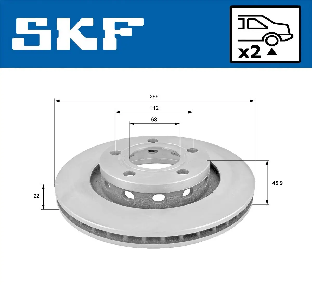 Bremsscheibe SKF VKBD 91144 V2 Bild Bremsscheibe SKF VKBD 91144 V2