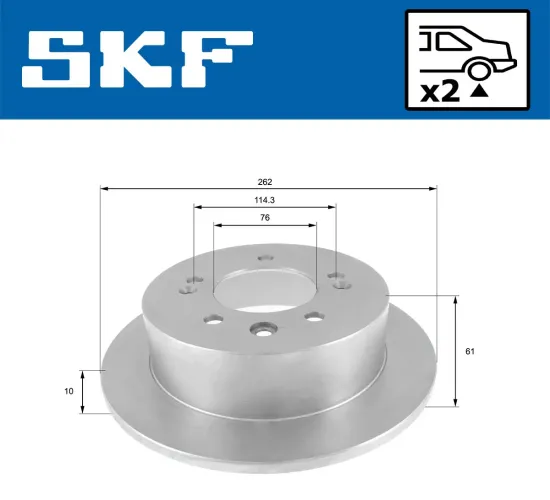 Bremsscheibe Hinterachse SKF VKBD 91147 S2 Bild Bremsscheibe Hinterachse SKF VKBD 91147 S2
