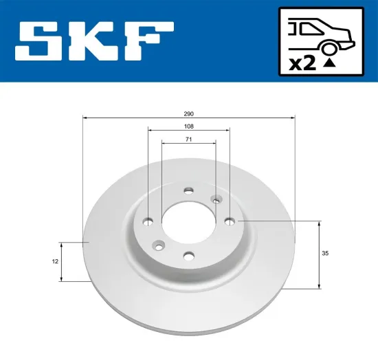 Bremsscheibe Hinterachse SKF VKBD 91165 S2 Bild Bremsscheibe Hinterachse SKF VKBD 91165 S2